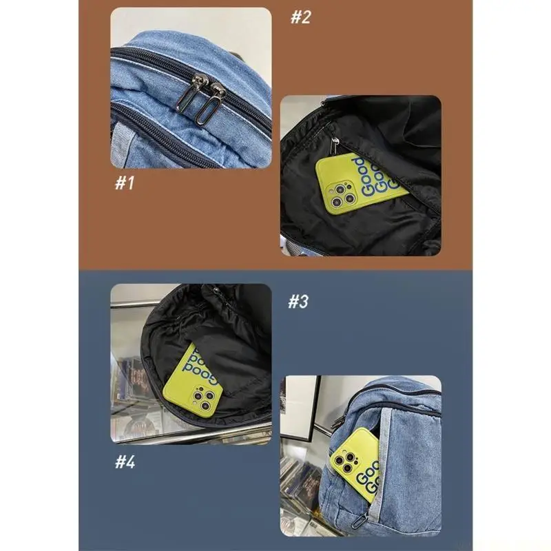 

X90D Portable Blue Jean Backpack Schoolbag Travel Bag Rucksack for Women Girls