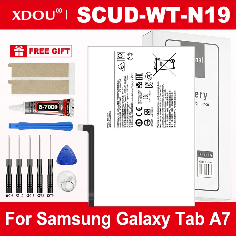 Brand New SCUD-WT-N19 7040mAh Replacement  Battery For Samsung Galaxy Tab A7 T505C T500 Tablet batteria+Tools