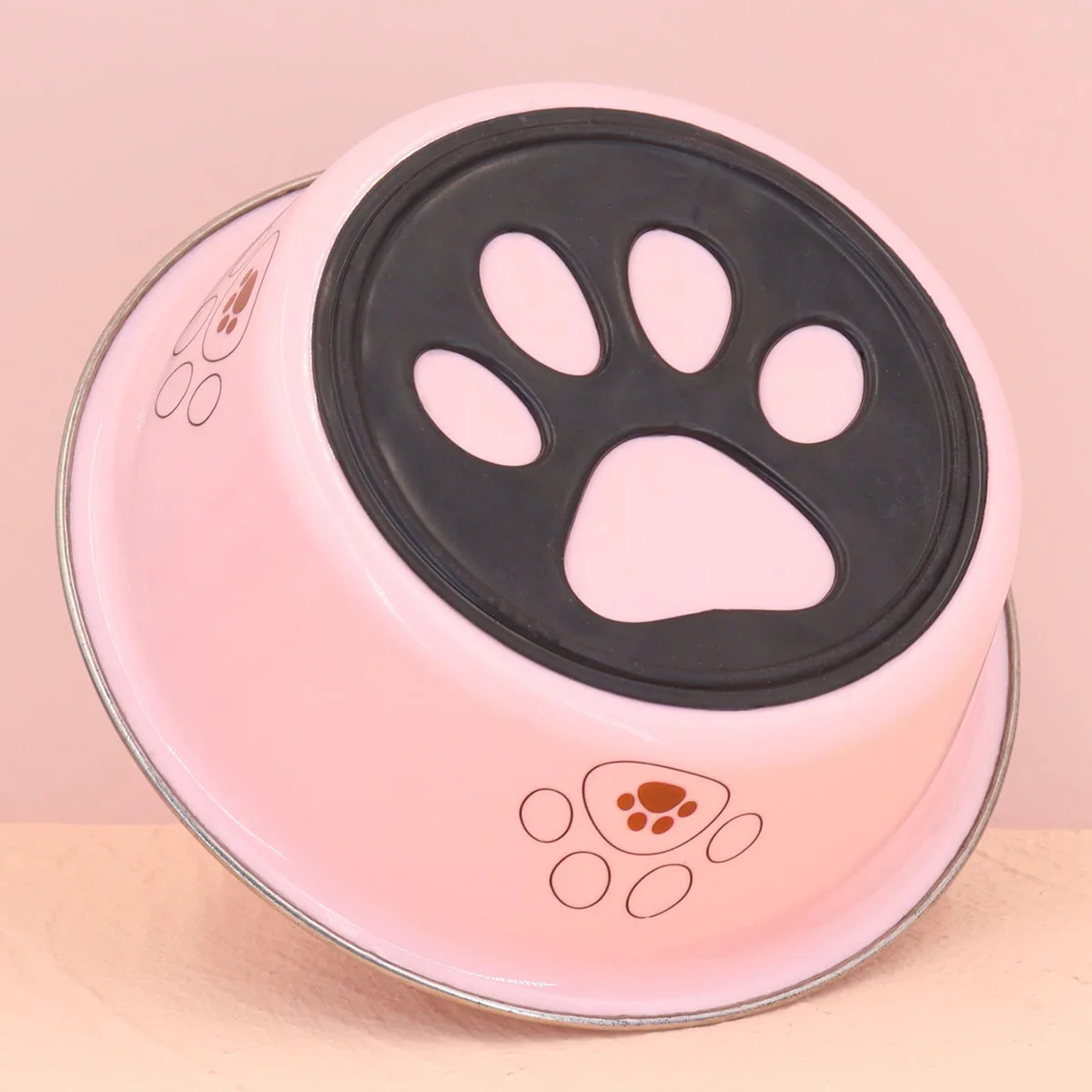 A pet stainless steel cat and dog bowl is non slip and easy to clean indoors