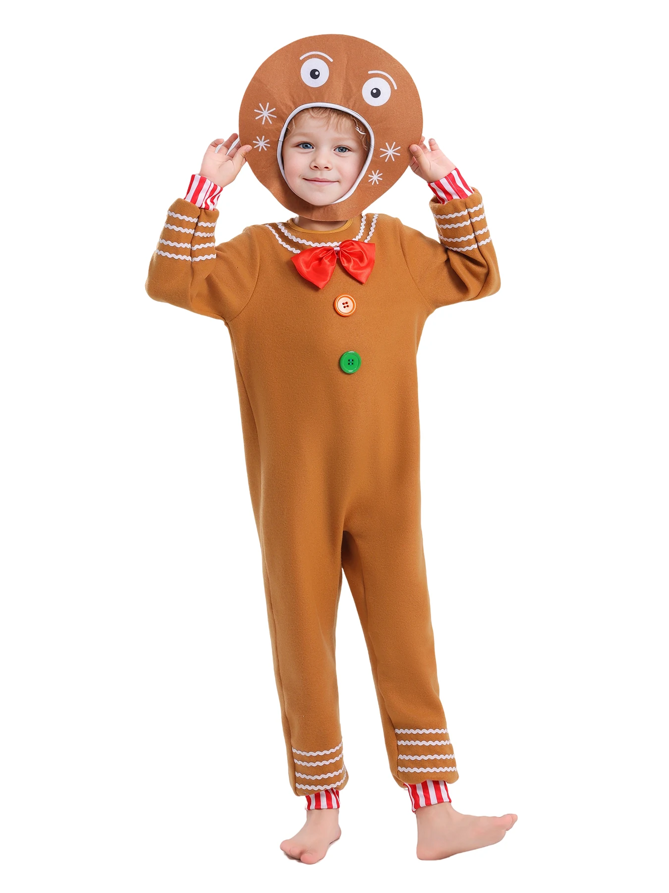 Cute Gingerbread Man Costume for Kids Christmas Party 4