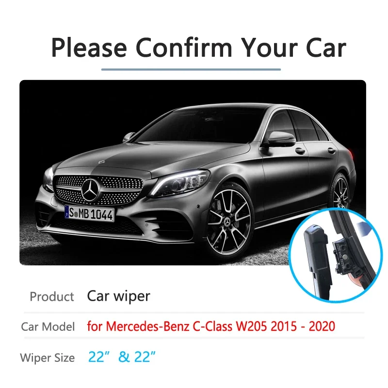 Lâminas de limpador de para-brisa de carro, para mercedes benz classe c w205, acessórios para carro, classe c c180 c200 c220 c250 c300