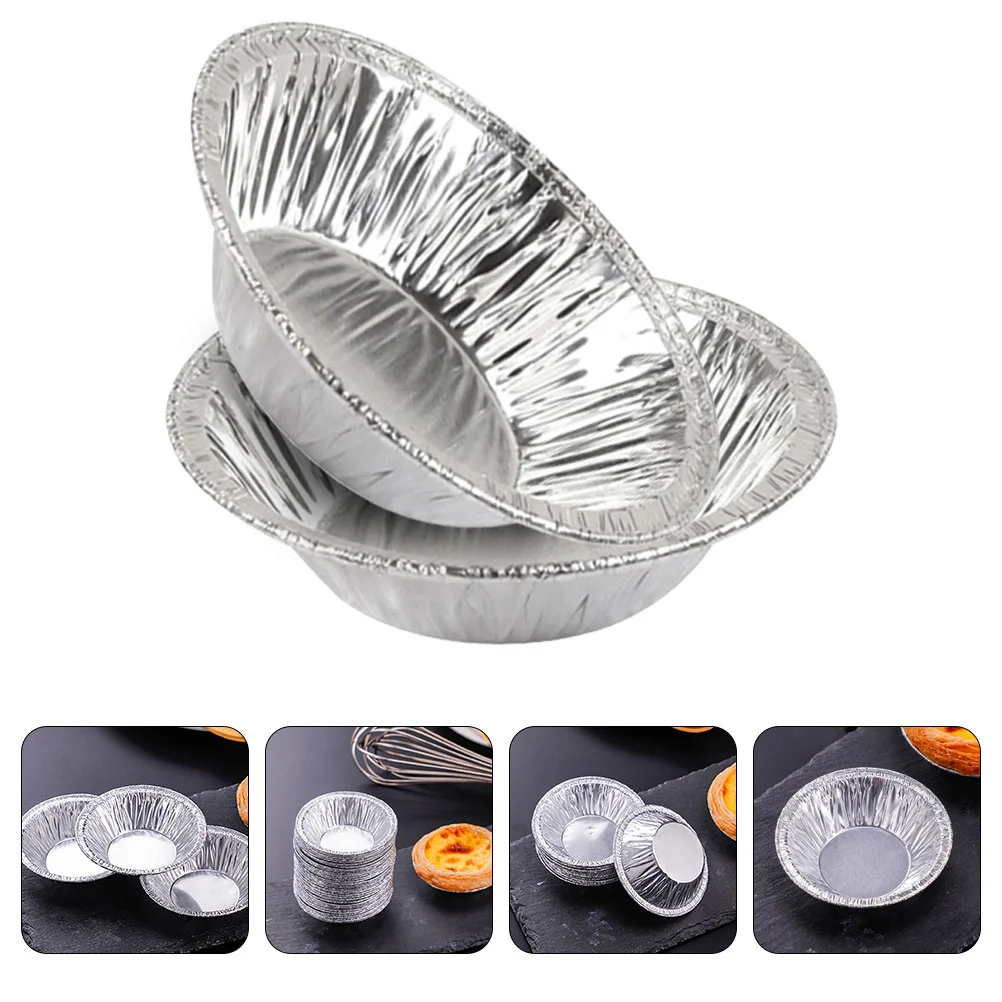 400 Pcs Cake Cup Egg Tart Mold Foil Cooking Pots with Lids Tin Muffin Container