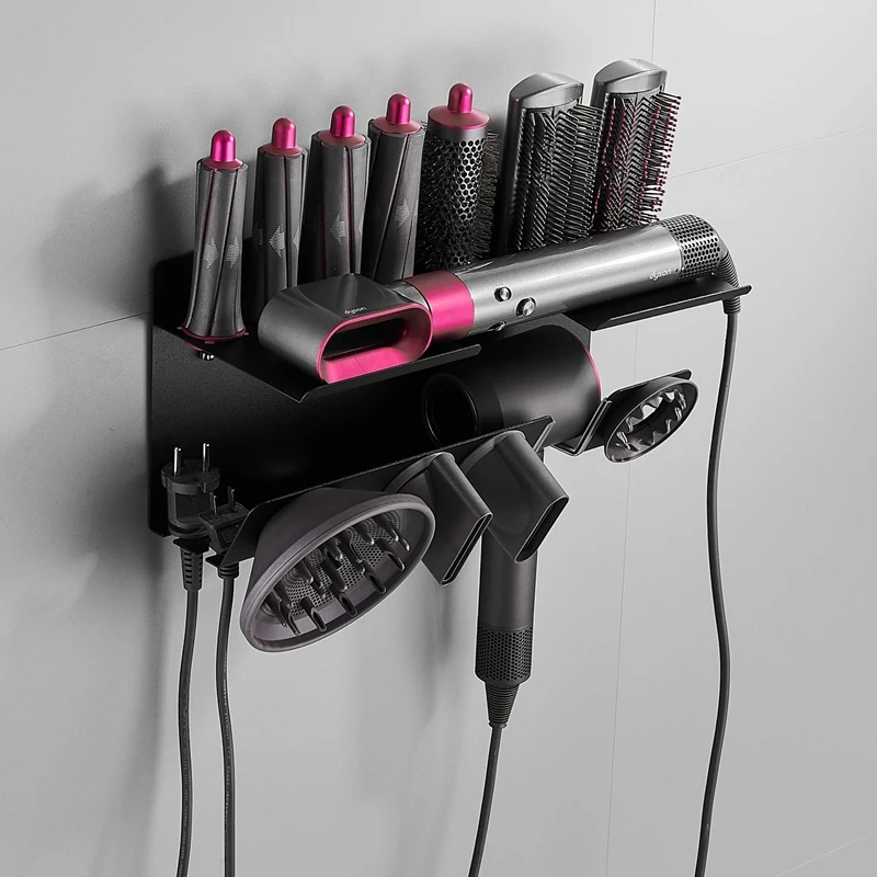 Hairdryer Holder Wall Mounted Storage Rack Bathroom Shelf For Dyson Supersonic Hair Dryer Punch-Free Rack