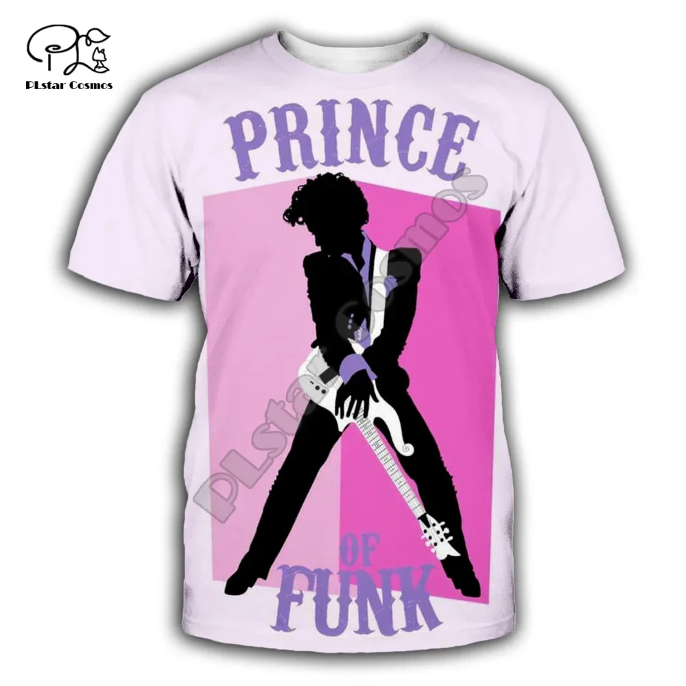 PLstar Cosmos Popular Singer Prince Rogers Nelson Purple 3DPrint Summer Casual Funny T-shirts Short Sleeves Unisex Men/Women A4