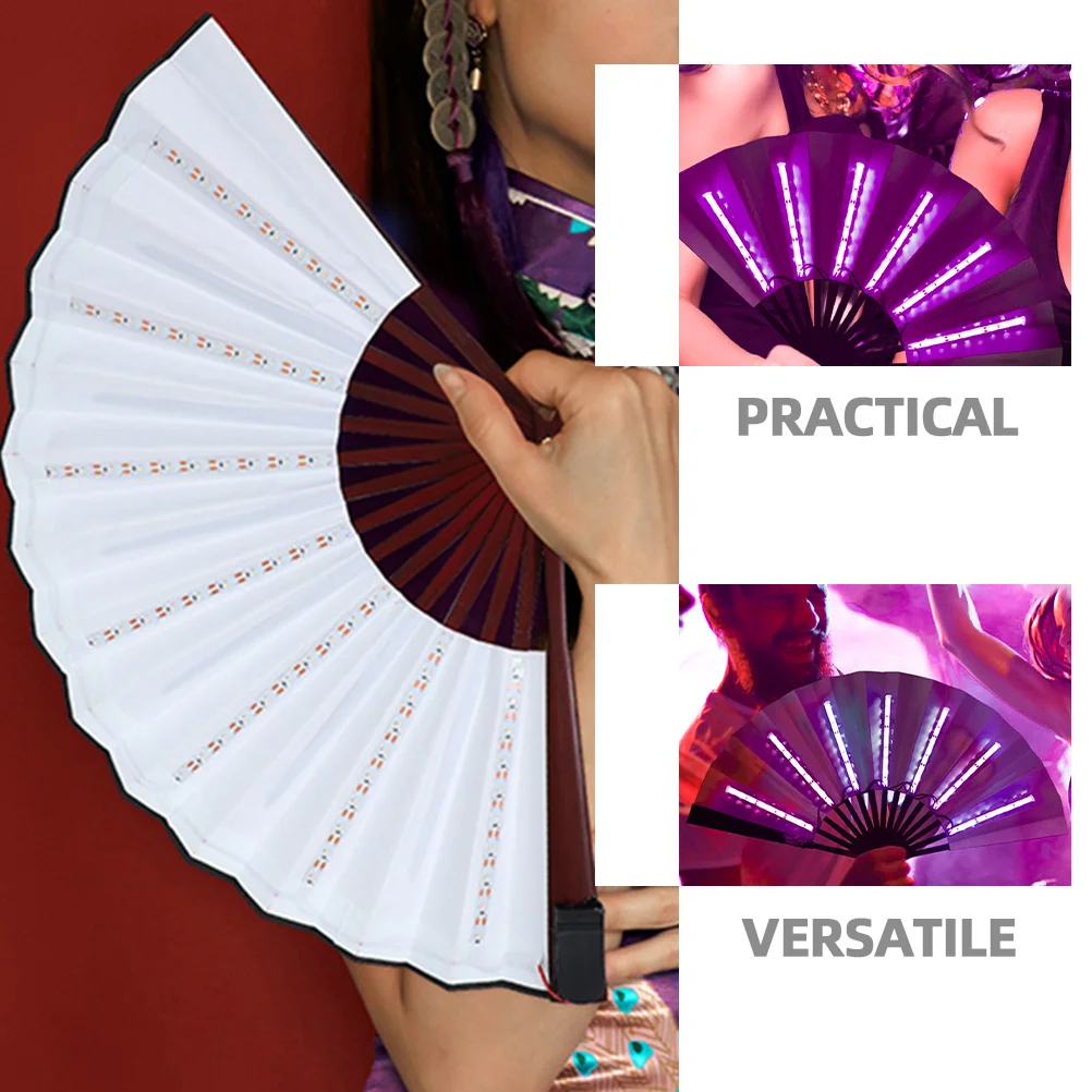 

Glowing LED Folding Fan Handheld Light Up Fan for Parties Performances Rave Events Portable Prop
