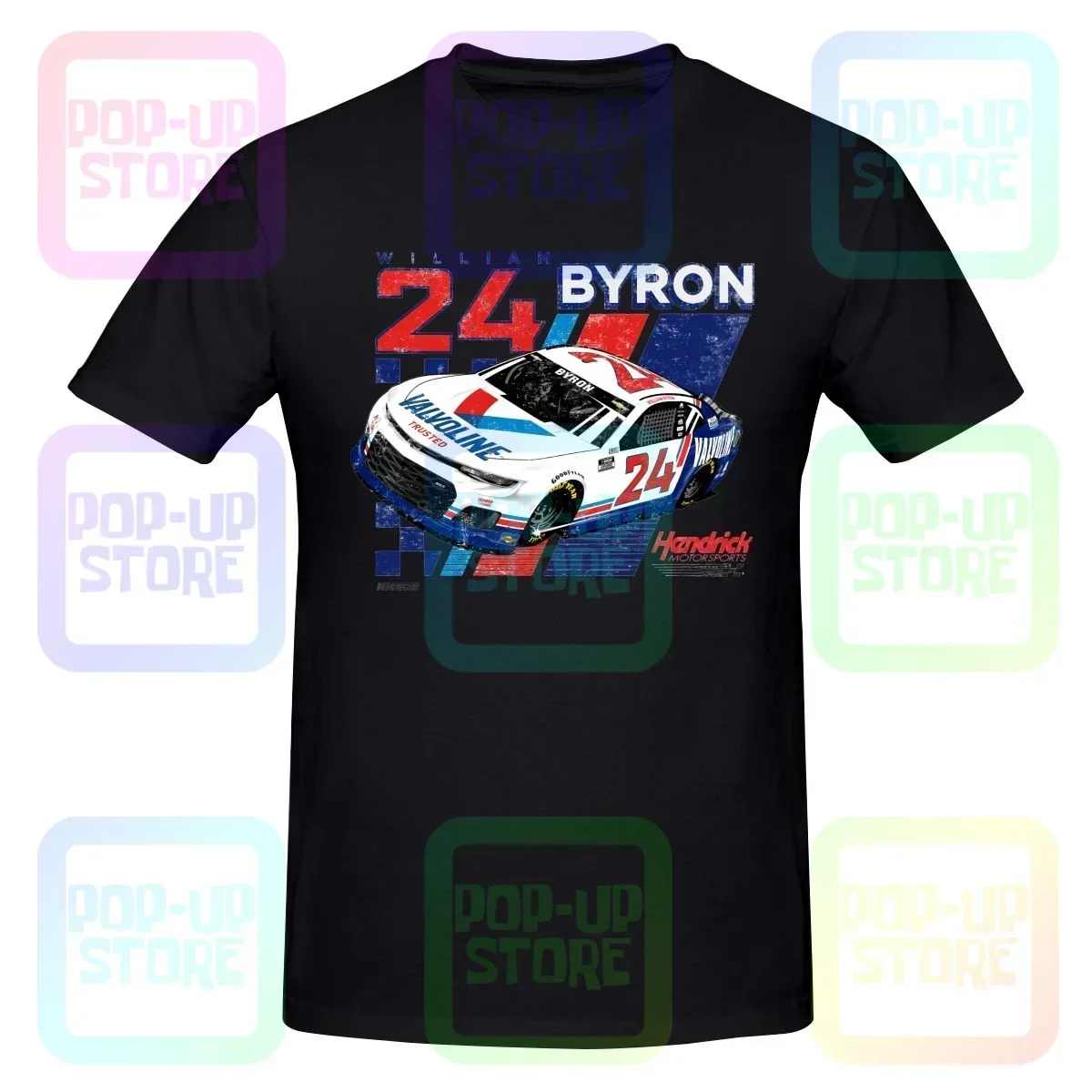 2021 # 24 William Byron Valvoline Darlington retroceso camiseta grande Sd barco camiseta Vtg Hip Hop