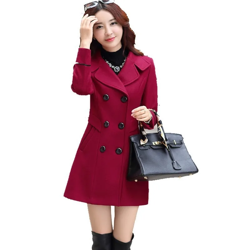 Coat Woman Autumn Winter 2023 Wool Coats For Women Overcoat Double-breasted Woolen Jackets For Women Outerwear M-3XL 124