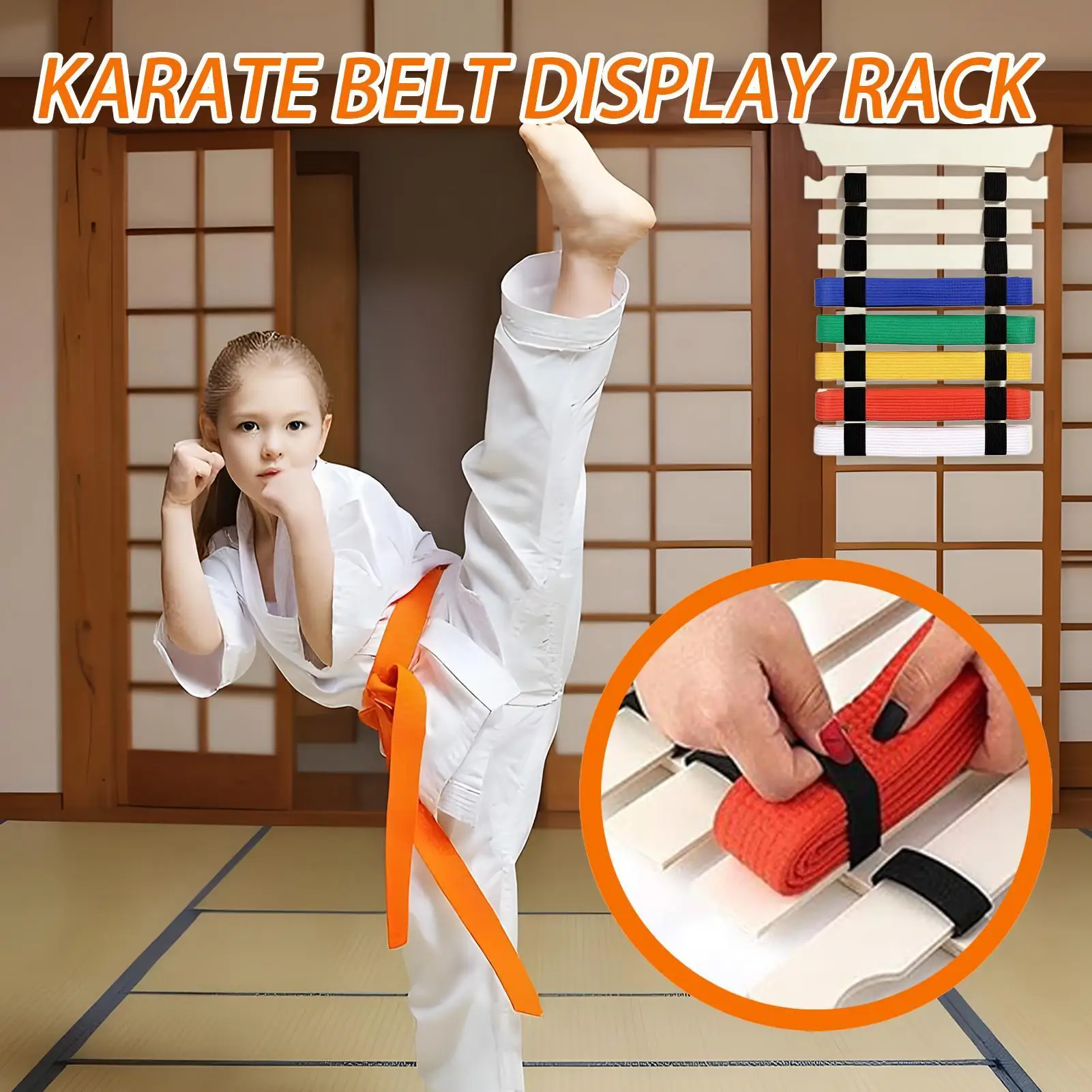 Karate Belt Rack Karate Belt Organizer With Hanger And Stickers No Assembly Required Sports Equipment Storage Rack For Children