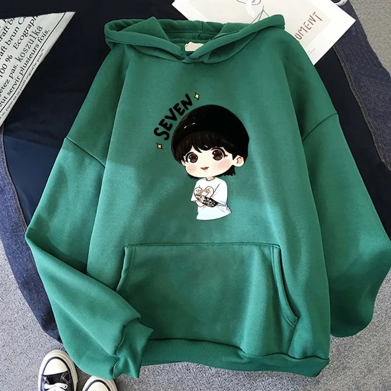 JungKook Seven Fashion Hoodie Harajuku Aesthetic Fun Kawaii Plus Size Hoodie Casual Pullover Sweatshirt Sweatshirt Top