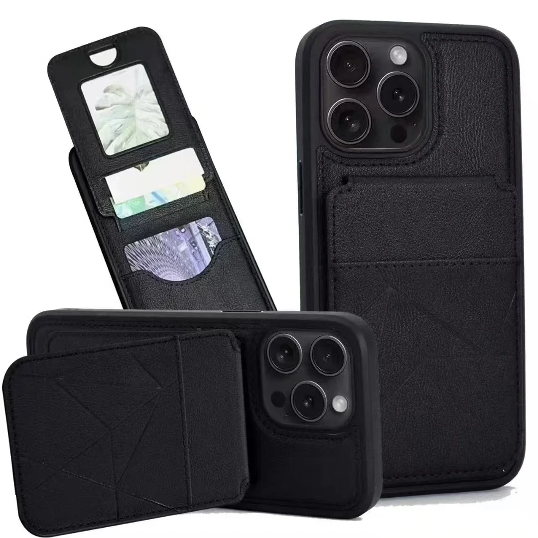 

Pu Leather Wallet Card Phone Case for For IPhone 17 air 16 E 15 14 13 12 Pro Max Cover Card Pocket With holder Card Pocket