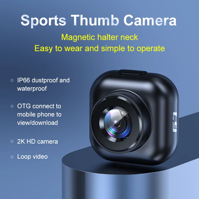 

2K High-definition Thumb Motion Recorder Camera Gadget For Video Recording In Pockets For Cycling, Diving, Pets 2026 NEW