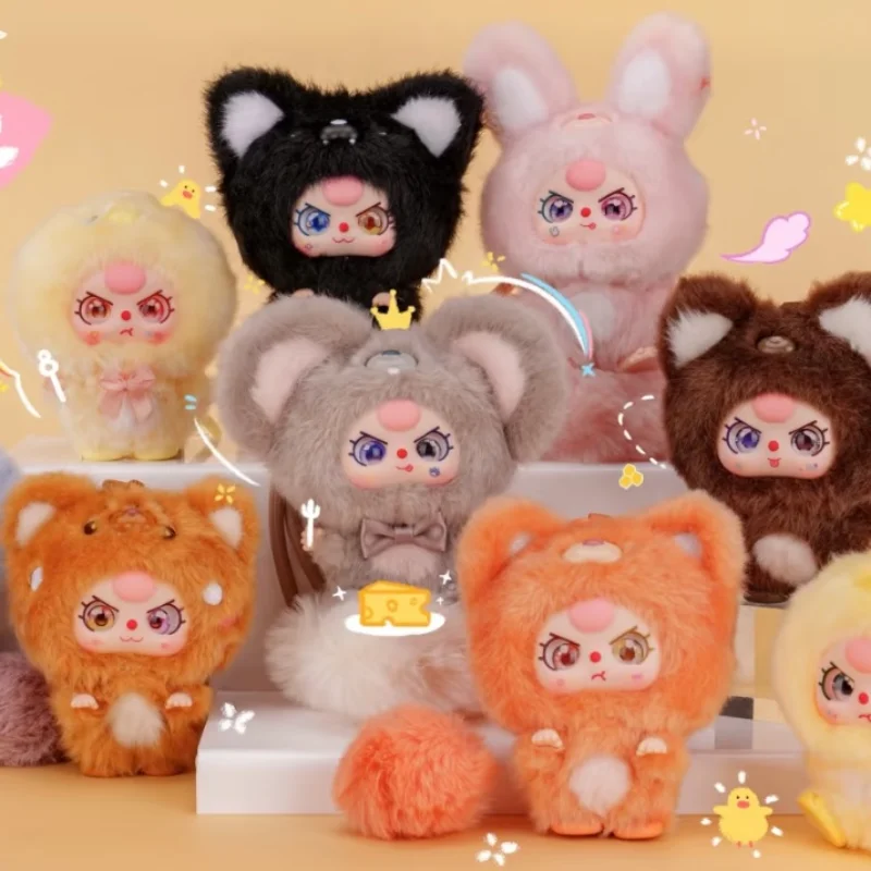 Baby Three Mini Hug Series PlushBlind Box Niedliche Vinylpuppen Spielzeug Halloween Schlüsselanhänger Rucksack Dekor Mystery Box Collector Geschenke