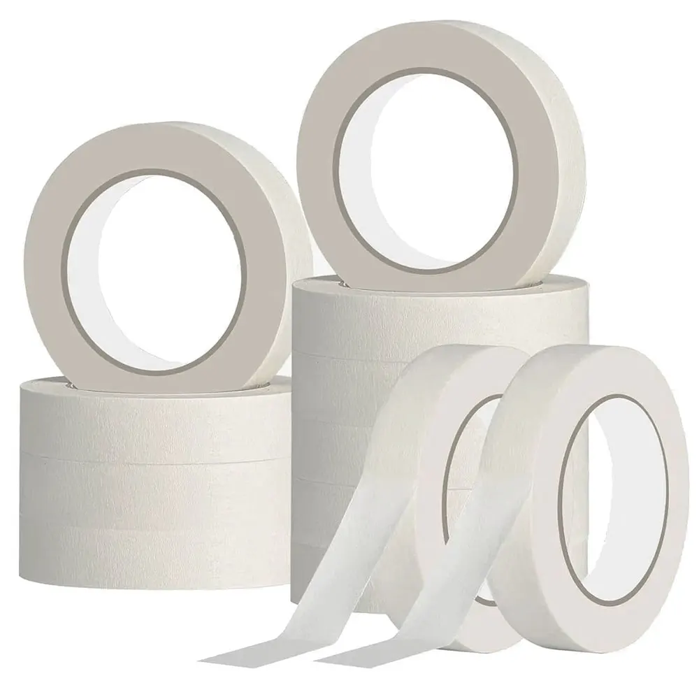 

50M Masking Tape White 10mm-50mm Single Side Tape Adhesive Crepe Paper for Painting Home Office School Stationery Arts Crafts