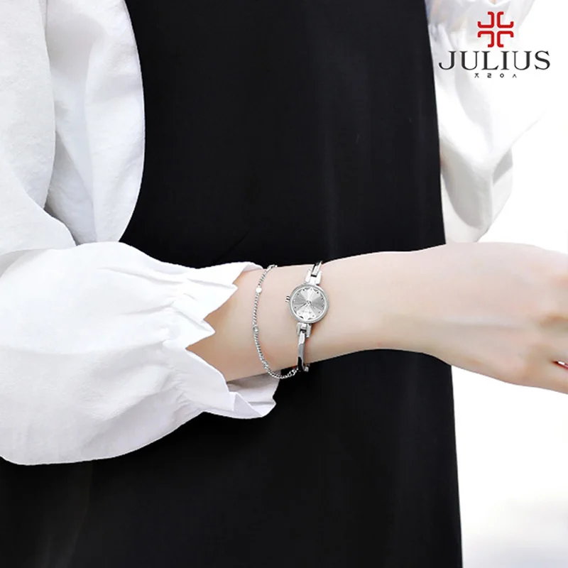 Hot Julius Lady Women\'s Watch Fashion Hours Dress Rhinestone Shell Bracelet Chain Business School Girl Birthday Gift Box 878