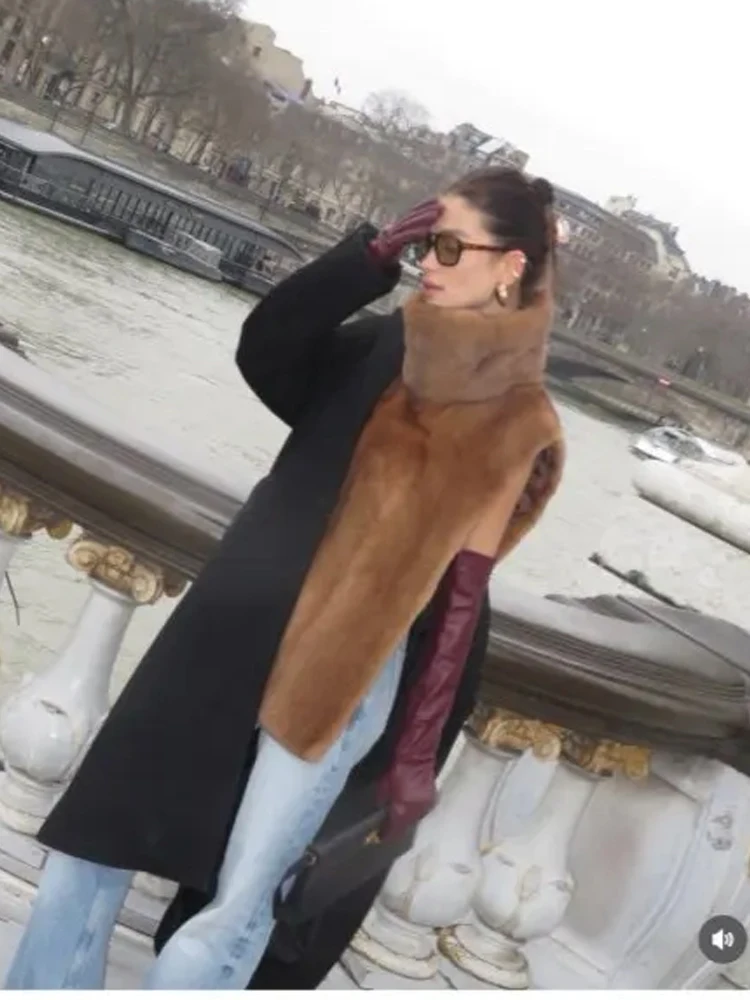 HDHOHR 2025 Hohe Qualität Echt Nerz Pelz Vast Voll Pelt Pelz Mäntel Mode Natürliche Nerz Pelz Jacken Winter Weibliche Pelz Warme Vast