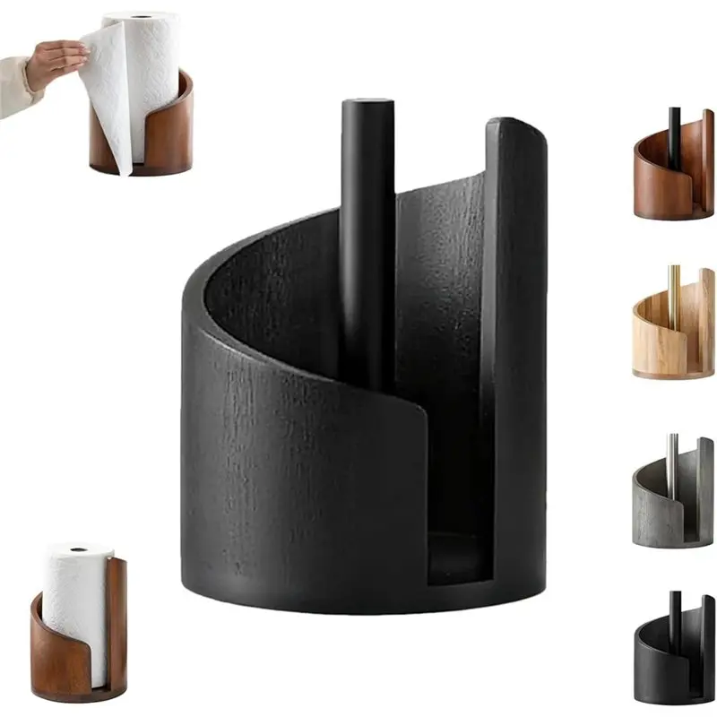 【FAVORITE!】Mountain Paper Towel Holder,Spiral Design Decorative Storage Box Countertop With Iron Holder And Round Base For Home