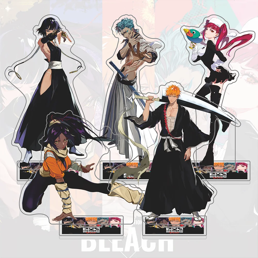 BLEACH X LAM Acrylic Standee & Keychain, Ichigo Grimmjow Riruka Sui-Feng Figure, Soul Art Showcase Desktop Decor Anime Figure