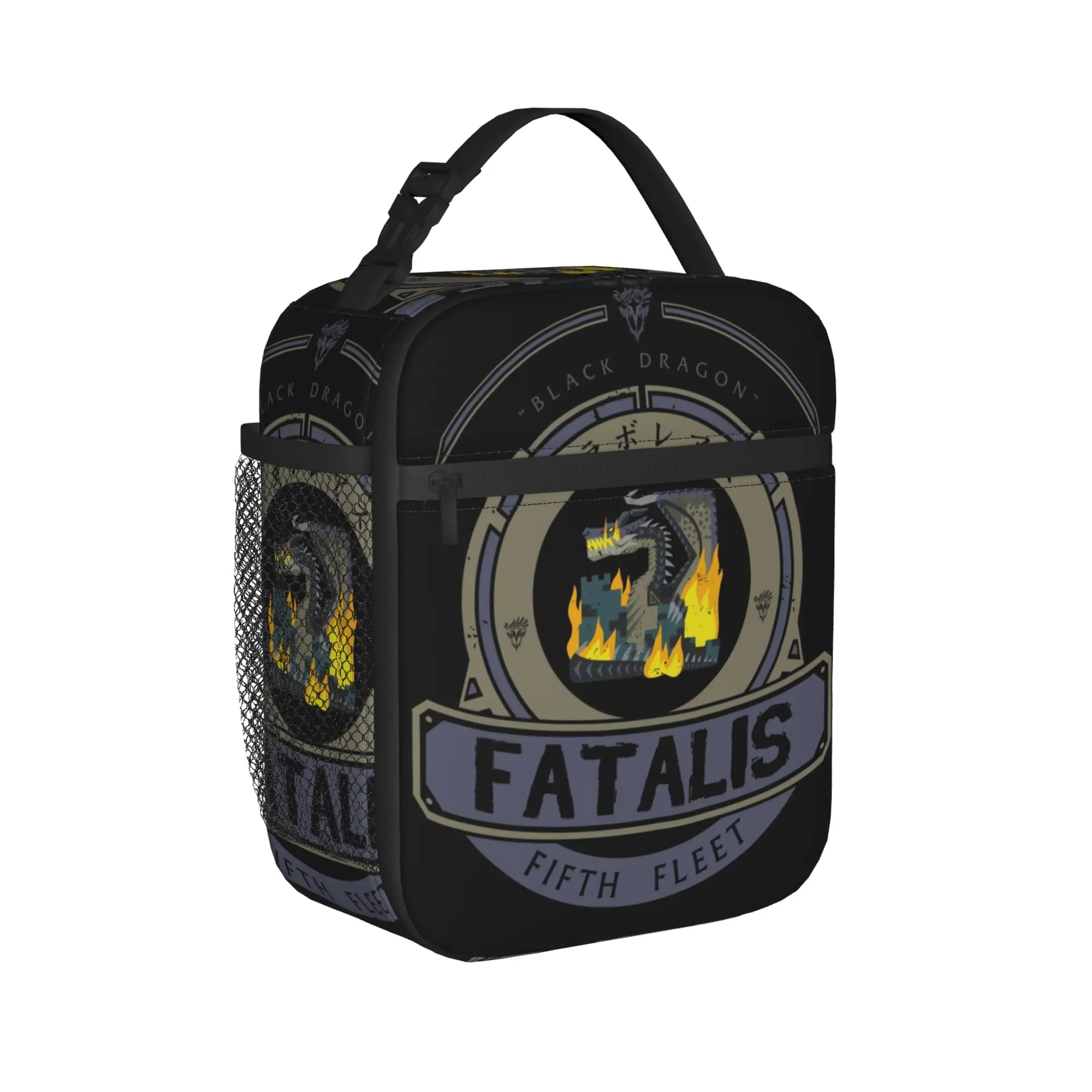 Fatalis Insulated Lunch Bag  Monster Hunter World Rise  Risemonster Lunch Container Thermal Bag Tote Lunch Box School Picnic