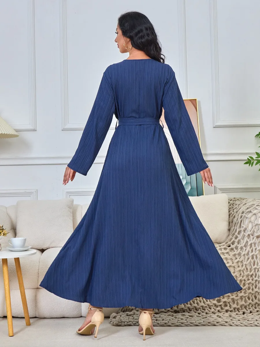 Sequins Muslim Party Dress Women Abaya Eid Ramadan Embroidery Vestidos Largos Dubai Robe Jalabiya Long Dress Belt Kaftan 2024