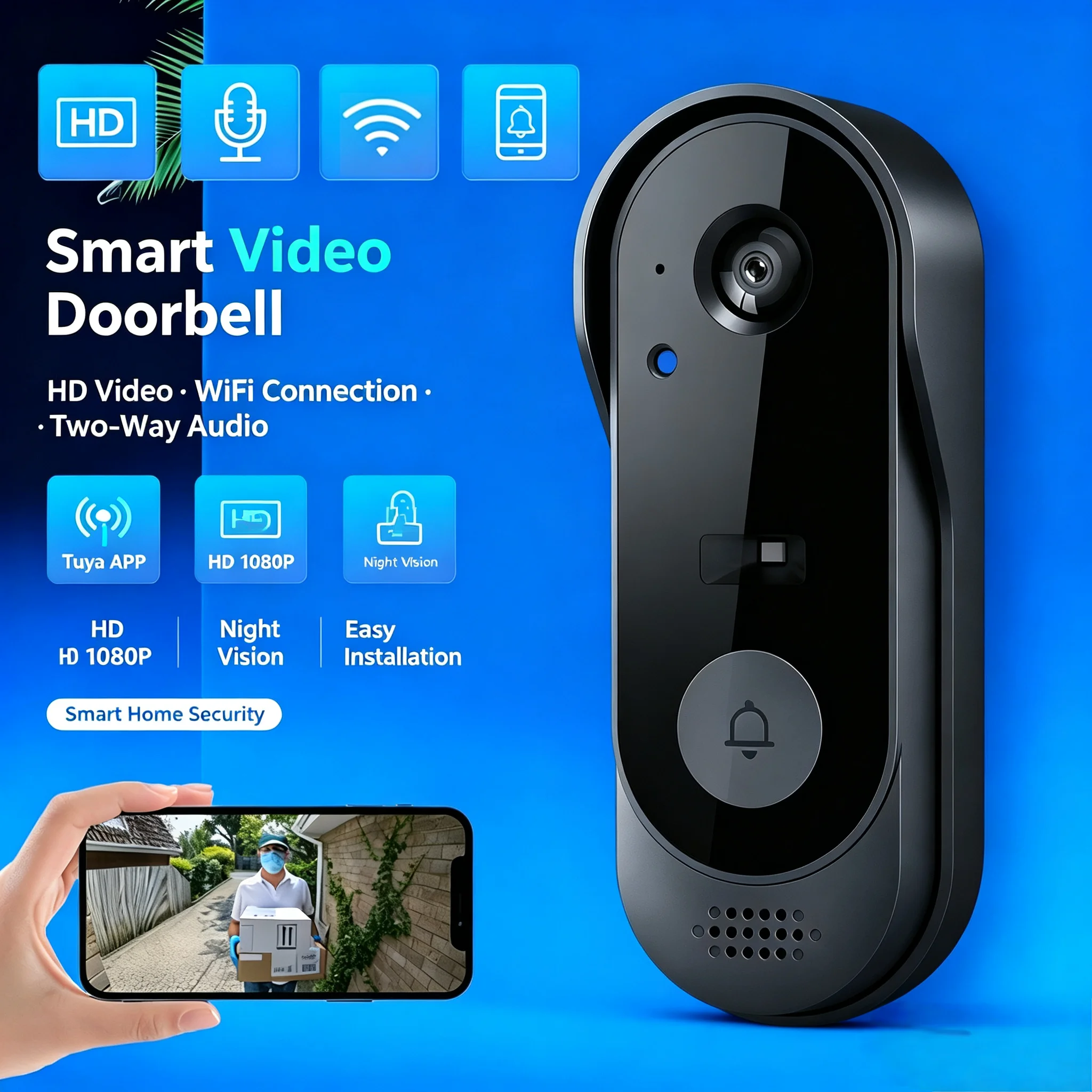 Smart Home Video Doorbell App - Bel Pintu Video Cerdas HD 1080P