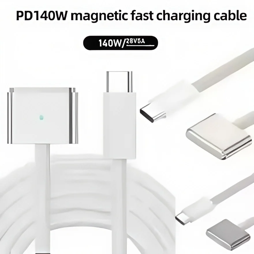

Кабель зарядного устройства USB-C к MagSafe 3, 140 Вт — магнитный PD для быстрой зарядки для MacBook Air/Pro A2442/A2485/A2681