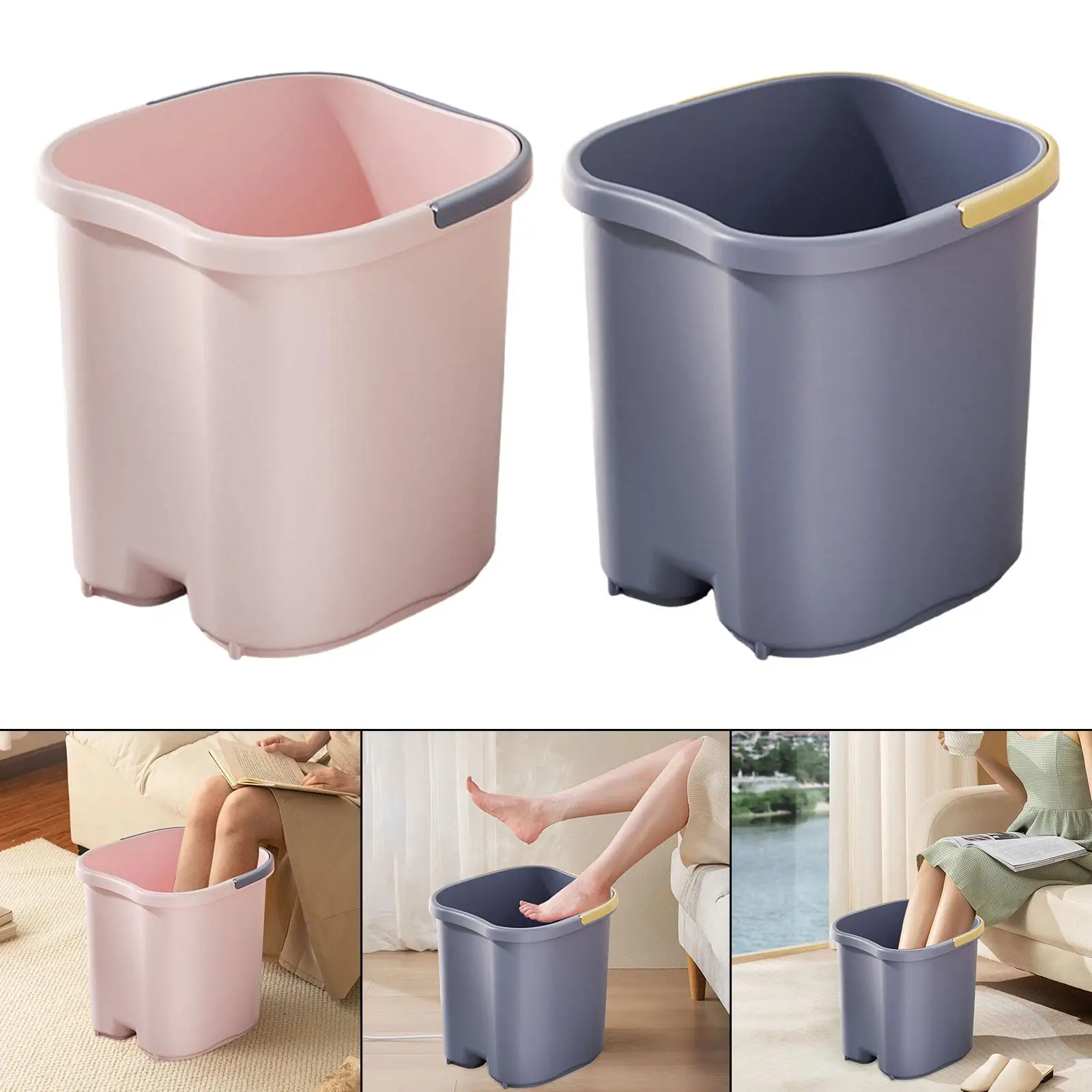 

Foot Bath Tub with Massage Dots Portable Adults Soaking Feet Toe Nails and Ankles Convenient with Handle Deep Basin Feet SPA