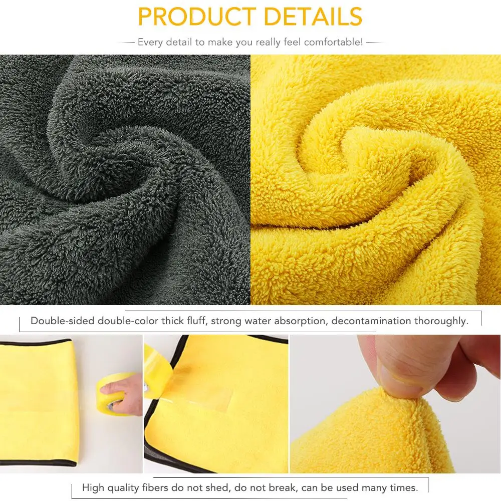 30x30CM Thick Plush Microfiber Car Cleaning Cloths for Lifan X60 Cebrium Solano New Celliya Smily Geely X7 EC7