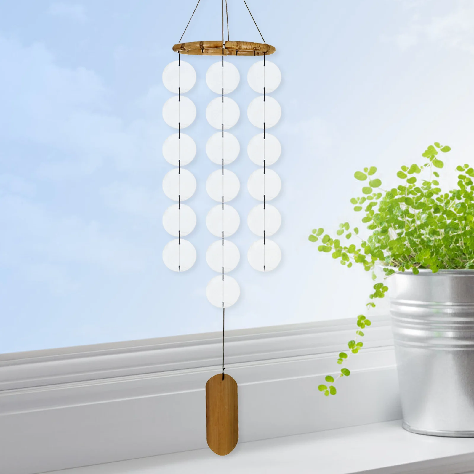 

Round Disc Shell Wind Chime Bell Making Accessories Material Jewelry Bag Charms Ceramic Crafts for Adults