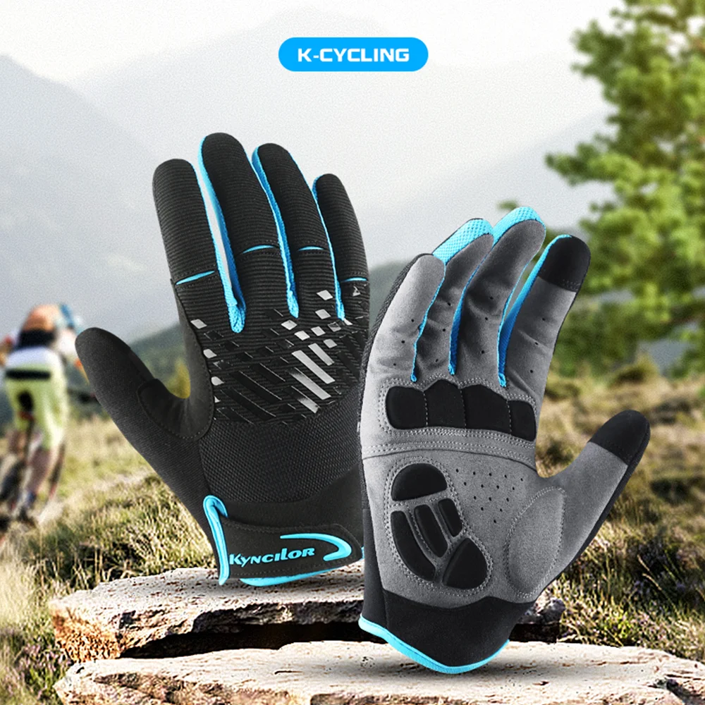 Radfahren Anti-slip Voll Finger Handschuhe MTB Fahrrad Handschuhe Pad Männer Frauen Atmungsaktive Anti-shock Sport Handschuhe
