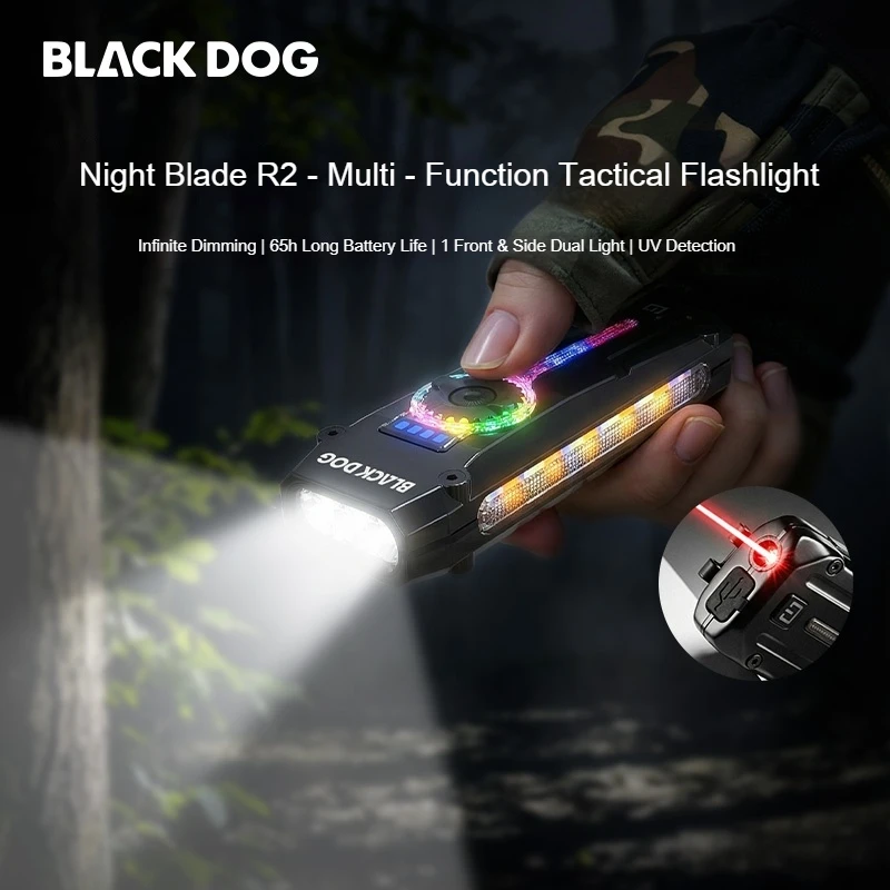 

Многофункциональный тактический фонарь BLACKDOG для активного отдыха, походов и экстренных ситуаций, 1800 люмен, перезаряжаемый, водонепроницаемый