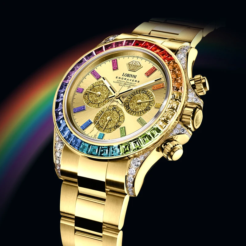 LOBINNI New Designer Fashion Men Dressing Mechanical Watch Gold Waterproof JHB16 Movement 40mm Automatic Watch 2025