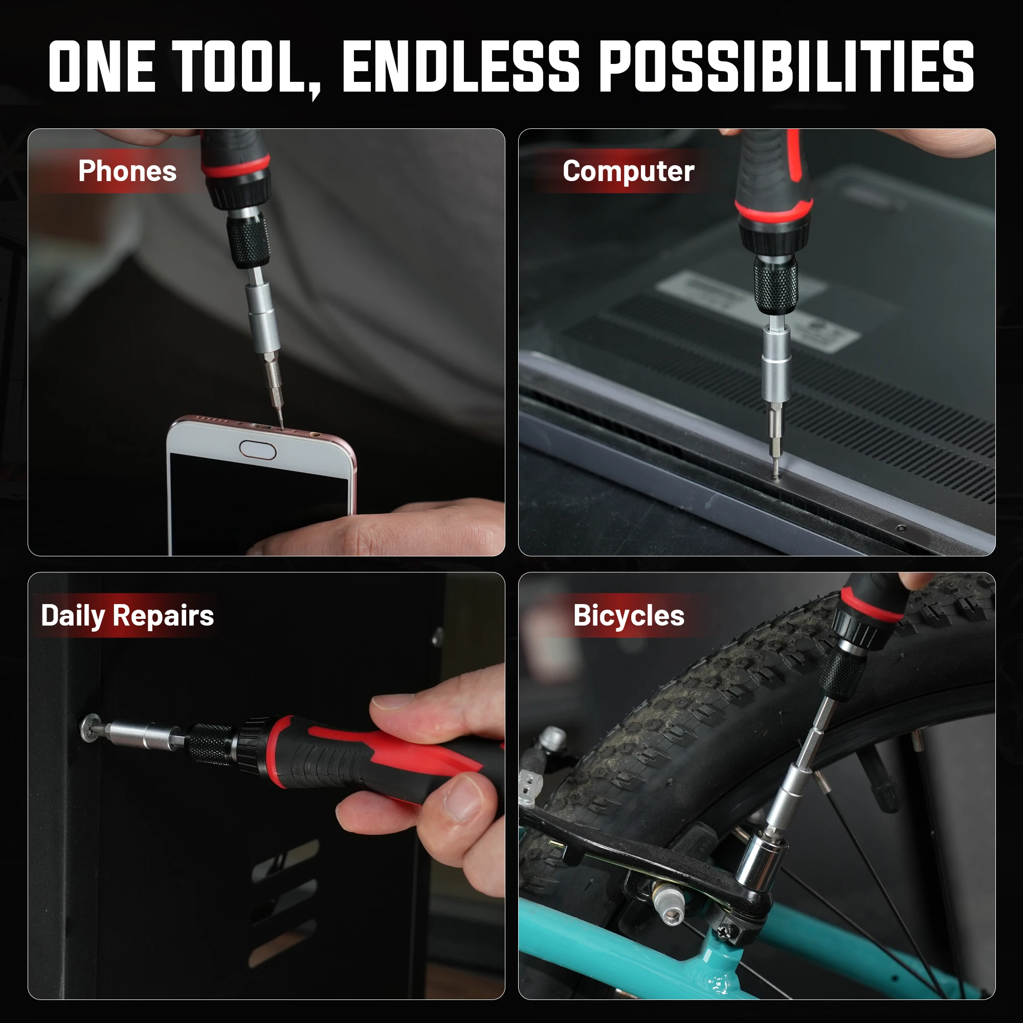 EZARC 74-in-1 Ratchet Wrench Screwdriver Set, Quick-Release, Precision & Standard Bits & Sockets, All-Purpose Repair Tools Kit