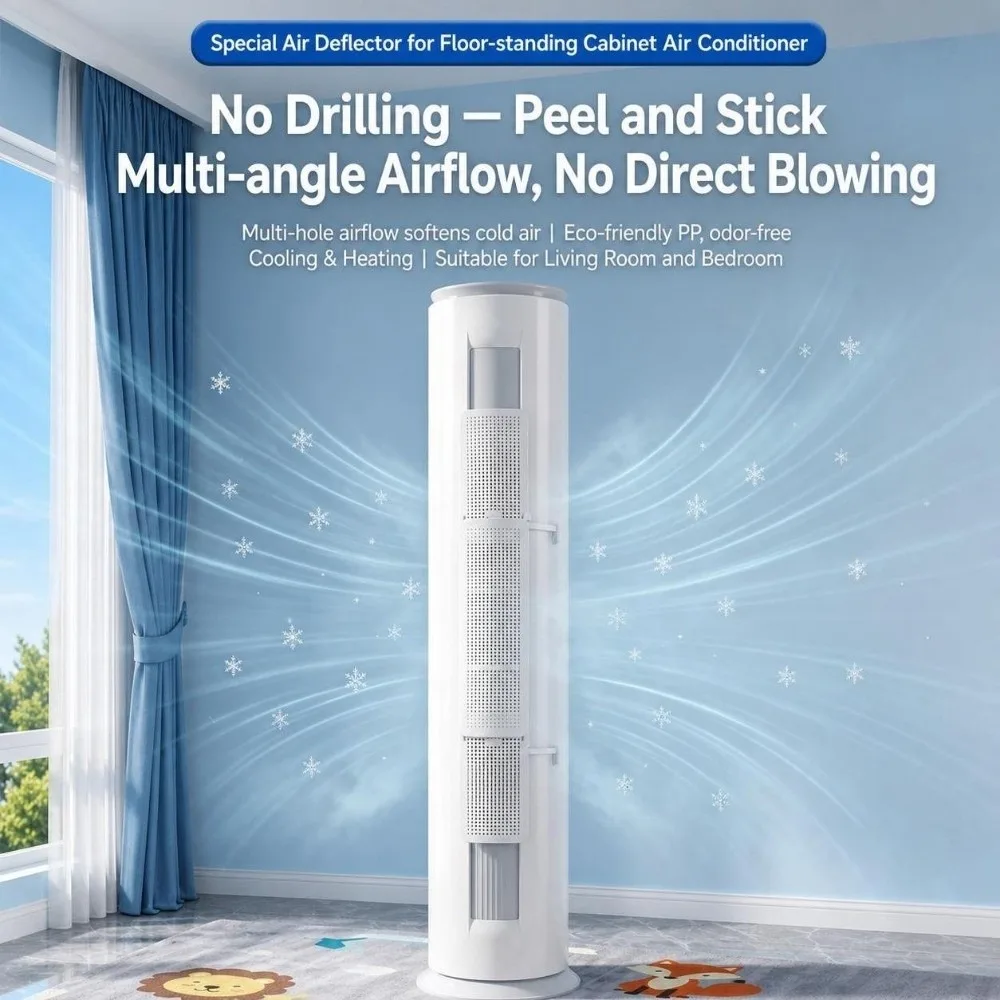 3 in 1 Air Conditioner Wind Deflector Adjustable No Drill Air Deflector Panel Vertical Fit Air Guard Panel Office Climate Use