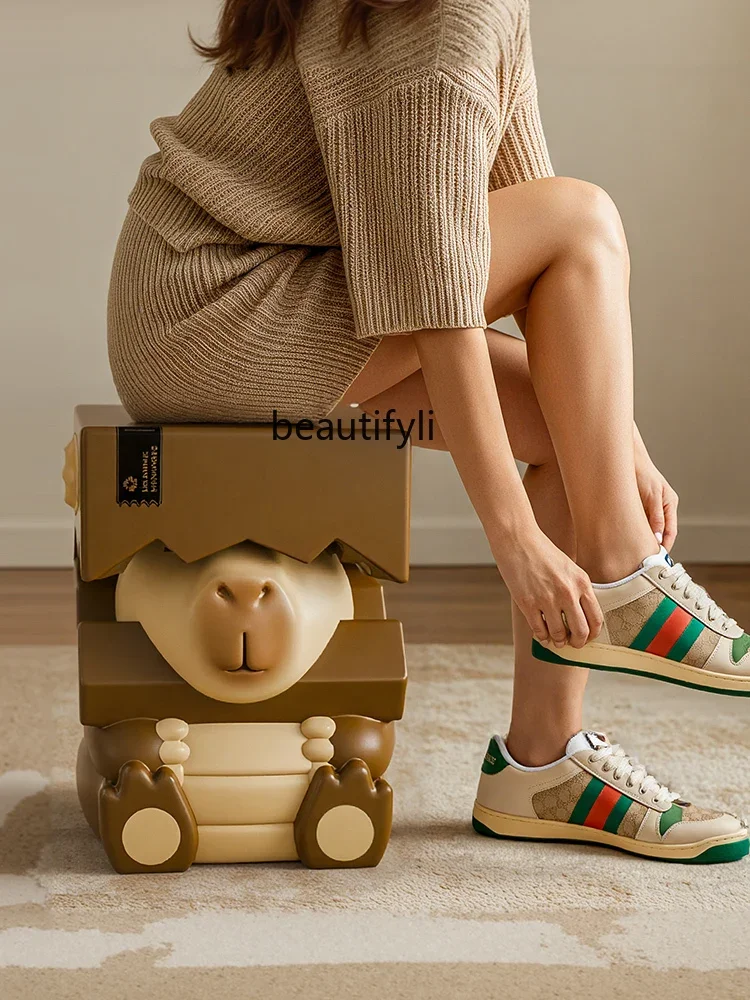 Entry door shoe change stool light luxury high-end ornament moving gift housewarming gift