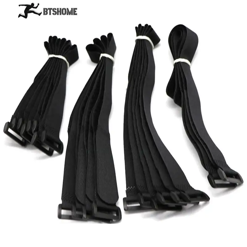 10 PC 2*20cm Reusable Fastening Bike Tie Nylon Hook & Loop Durable Multil Purpose Self-adhesive High Quality Strap Cable Ties