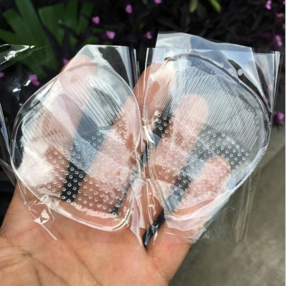 Silicone forefoot forefoot gel toe Transparent adhesive gel anti slip High heel insoles pads Insert Cushion 3pair=6pcs BJ252582