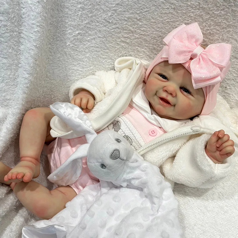 

48CM Already Finished Painted Bebe Reborn Doll Vivienne Newborn Doll Soft Vinyl 3D Skin Tone Visible Veins Gift for Girls