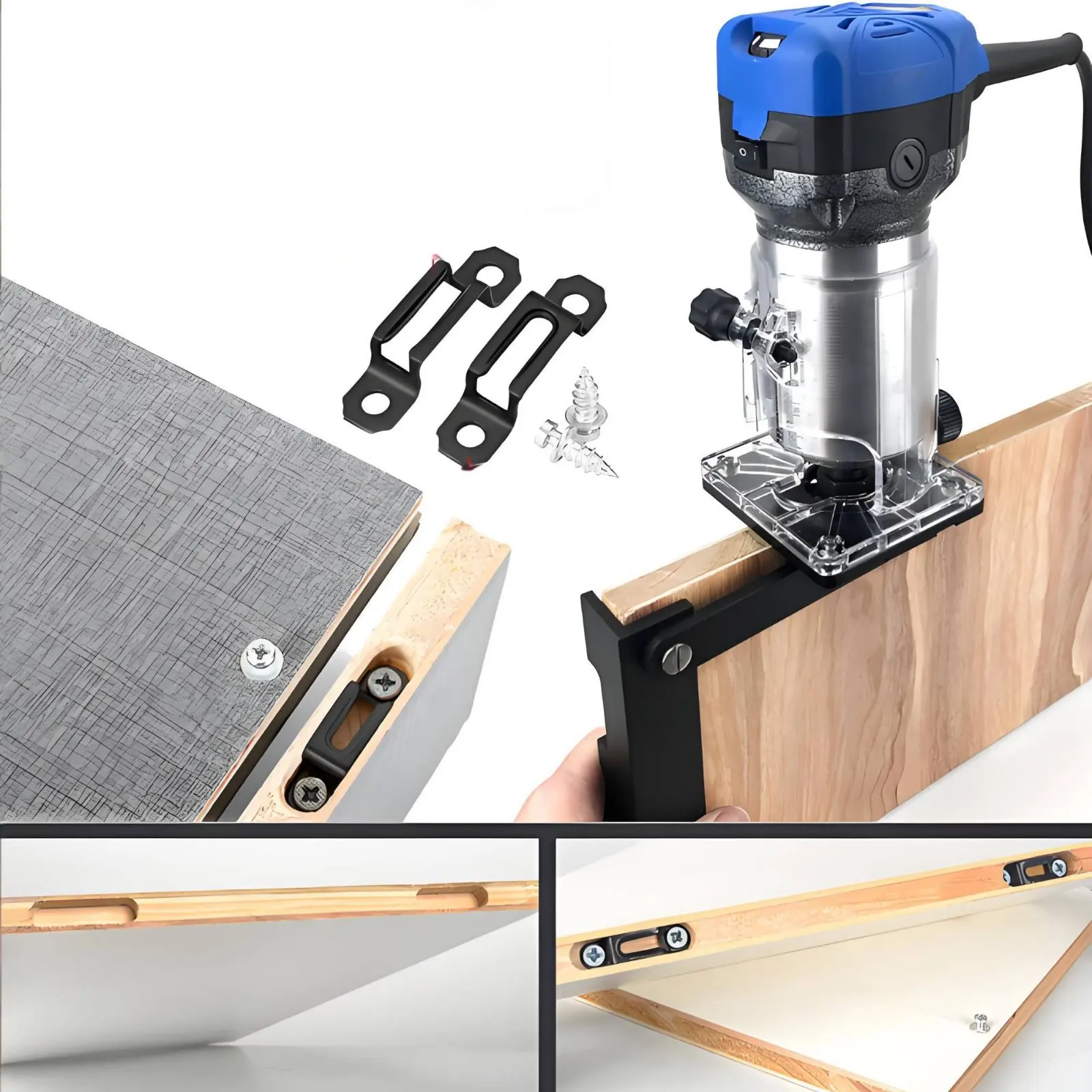 

Router Slotting Plate Stable Control Router Mortising Jig Trimming Machine Base Plate Long-Lasting Build Power Tool Accessory