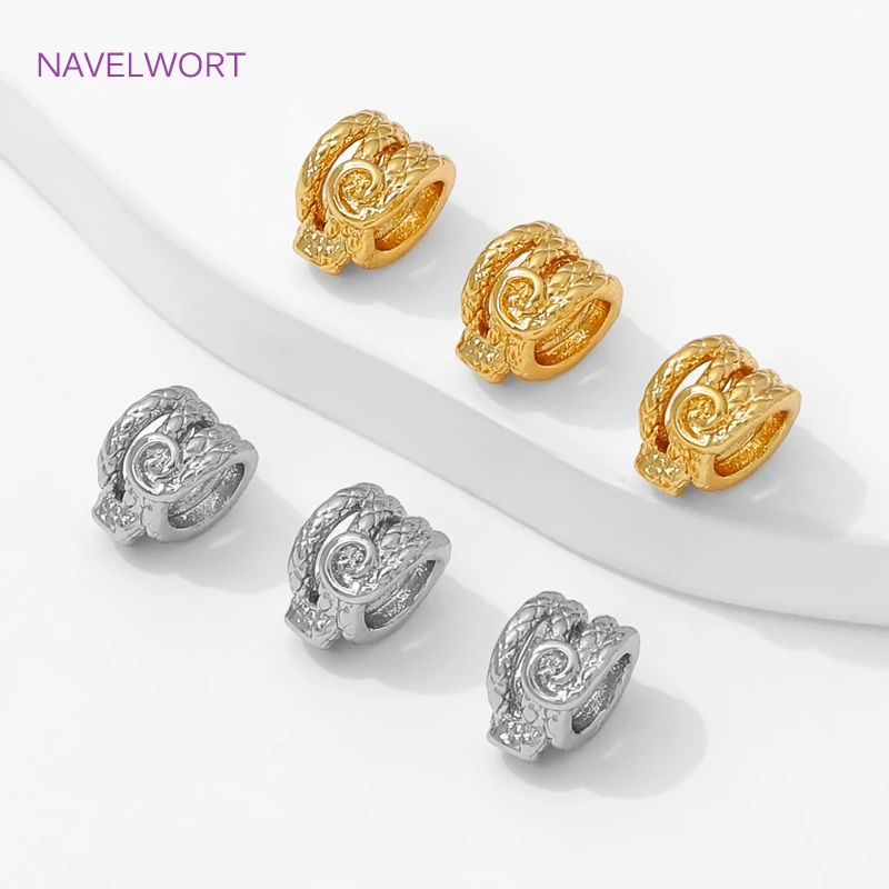 18K 금도금 황동 지르콘 스페이서 비즈, 쥬얼리 제작용, 비즈 분리기, 장식용 비즈, DIY 팔찌 액세서리