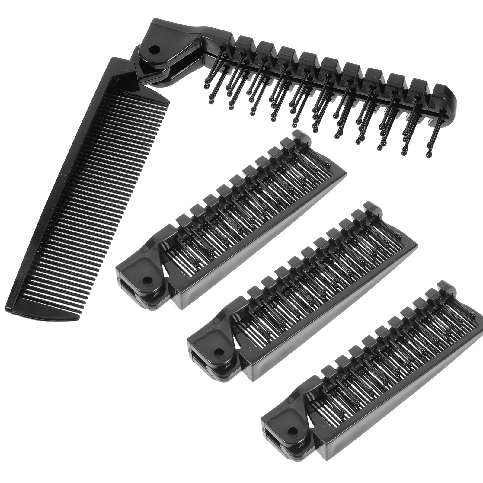 

4 Pcs Easy to Carry Comb Travel Portable Toiletries Black Hair Outdoor Foldable