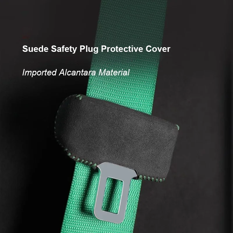 

For Porsche Cayenne Panamera Macan Alcantara Seat Belt Lock Mount Protective Cover Suede Anti-collision Interior Accessories