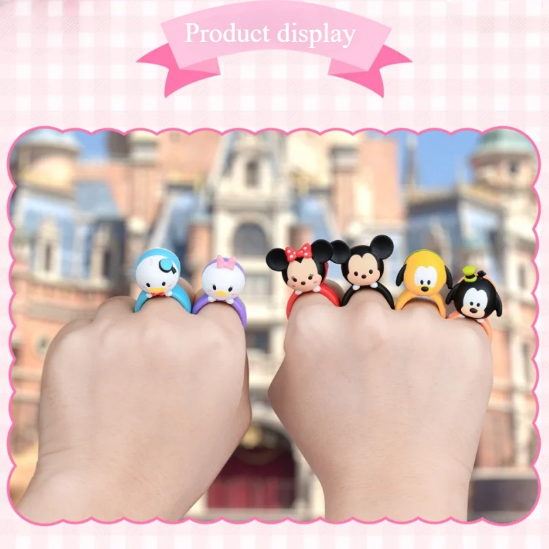 Miniso Disney Super Cute Ring Series Blind Box Cartoon Character Mickey Mouse Donald Duck Girls' Accessories Children's Gifts