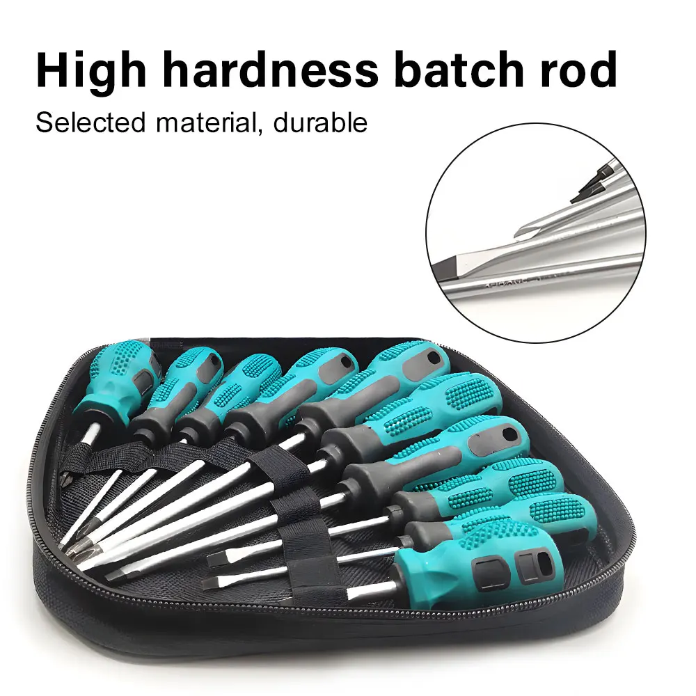 6PCS 9PCS Screwdriver Set Magnetic Household Multifunctional Cross Straight Screwdriver Manual Screwdriver Set Maintenance Tool