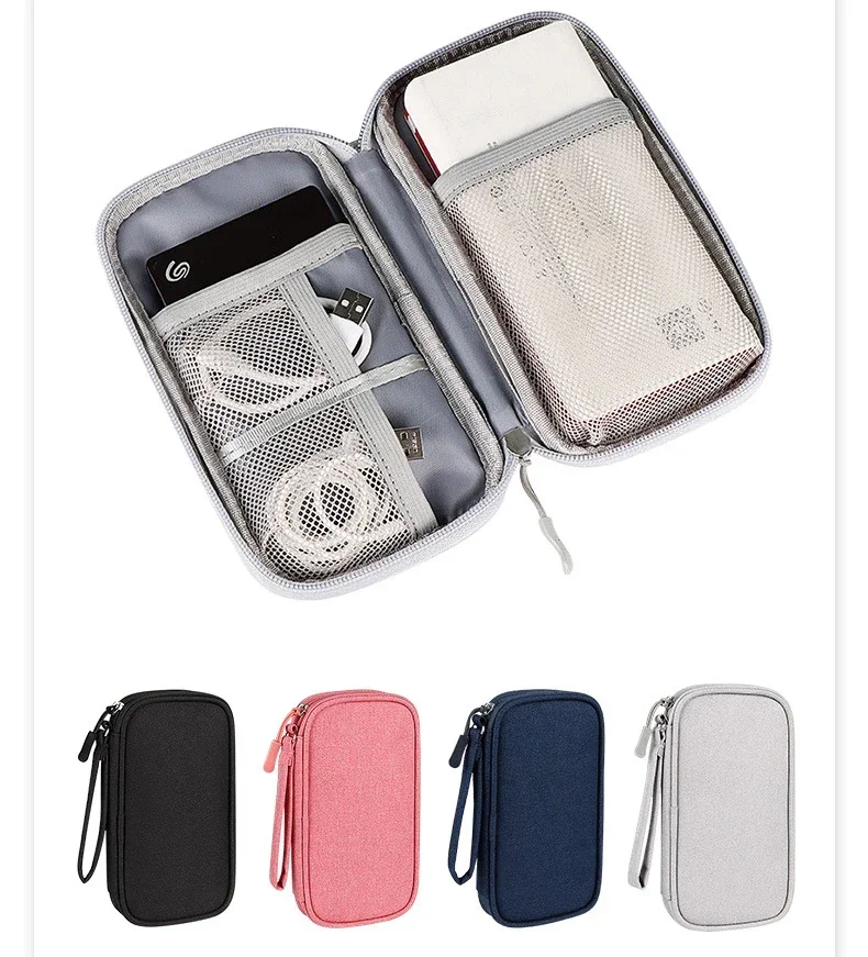 Portable Cable Winder Organizer Digital Product Storage Bag for Power Bank Digital Cable Case Earphone Cloth Earphone Case