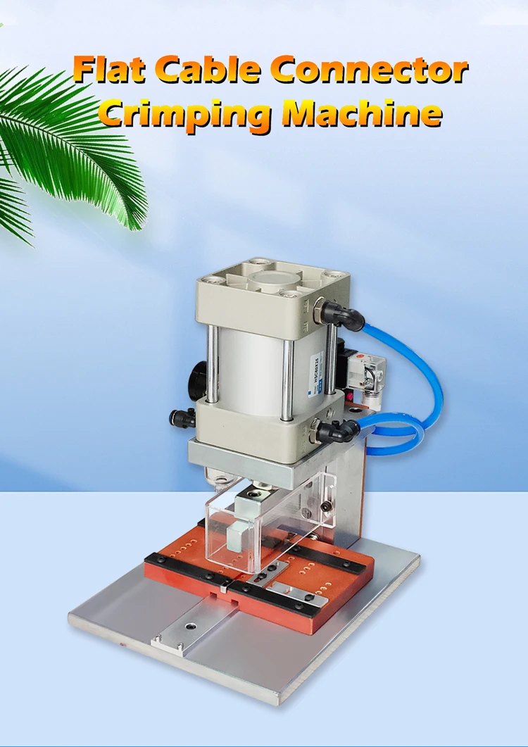 Pneumatic 2P to 64P IDC Flat Cable Connector Crimping Machine for Ribbon Cable Manufacturing Equipment