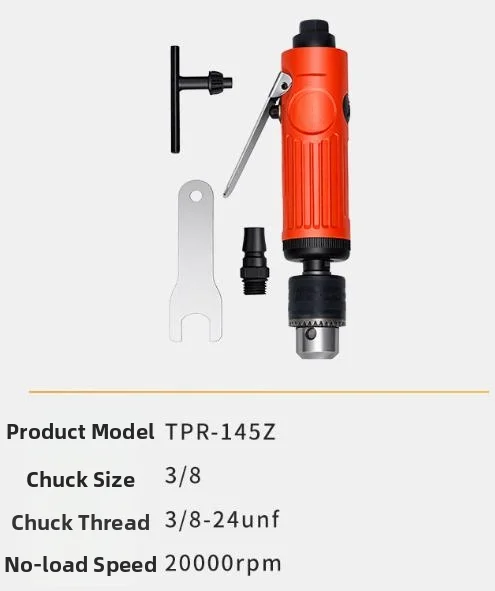 Reversible 3/8 Pneumatic Drill with Adjustable For Pace Control for Precise Drilling Force Management on Hard Materials
