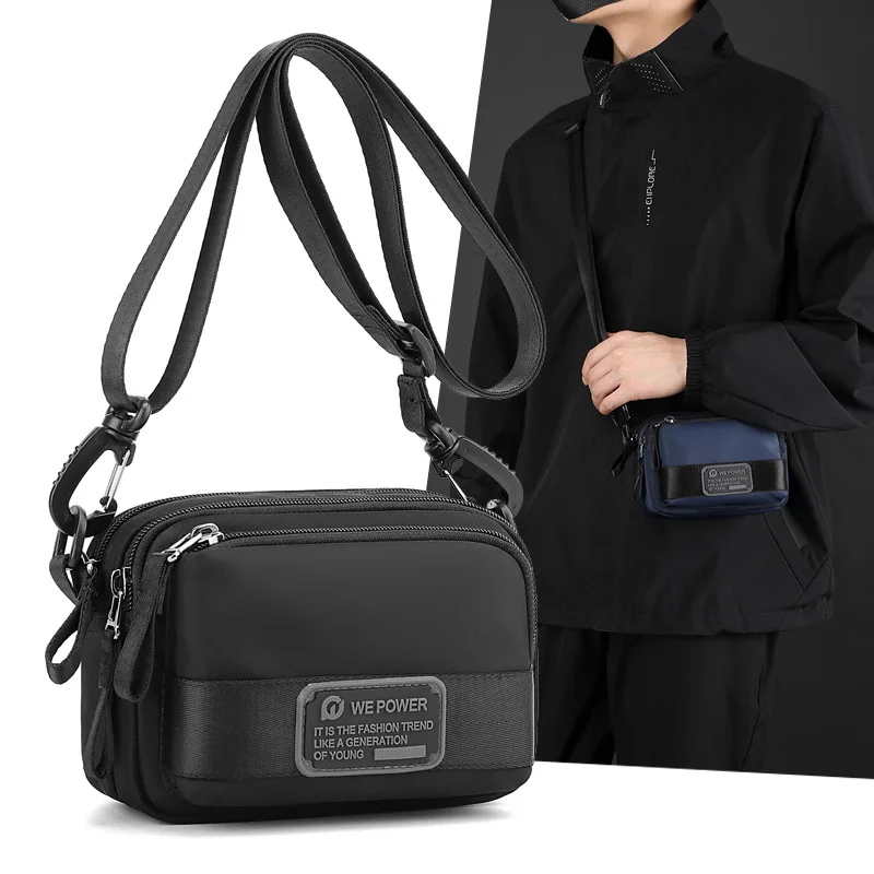 

Men's Messenger Purse Lightweight Simple Shoulder Bag Small Casual Waist Pack Multi Pocket Casual Portable Bag