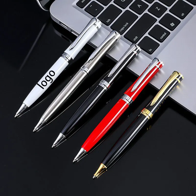 Personalized Custom Ballpoint Pens Can Be Laser-Engraved with Names and Dates, Black Business Office Stationery, Student Supplies, Gel Pens, Brand New Rotating Metal Ballpoint Pens, Business Office Ballpoint Pens, Creative Promotional Gifts, Oil-Based Pens That Can Be Customized with Logos
