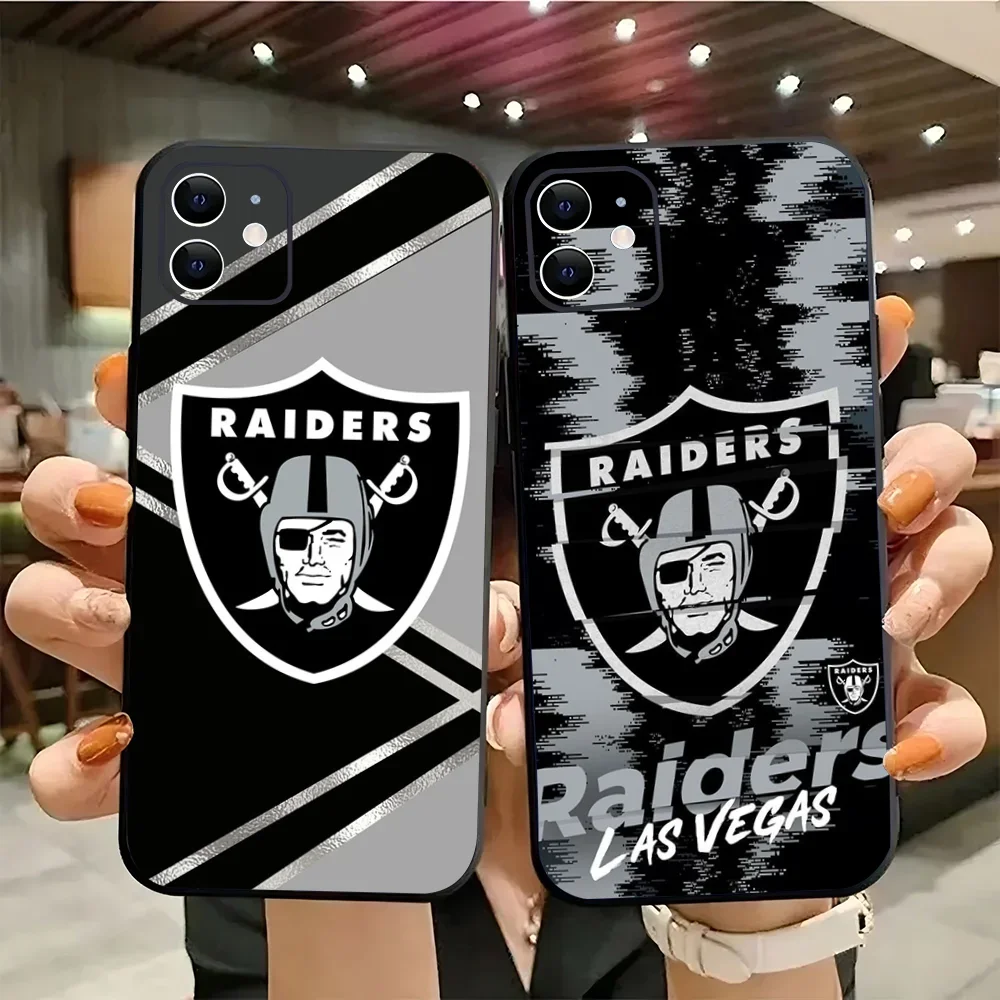 1pc Oakland Raiders Phone Case Silicone Soft For IPhone 16 15 14 13 12 11 Plus Pro Max Plus