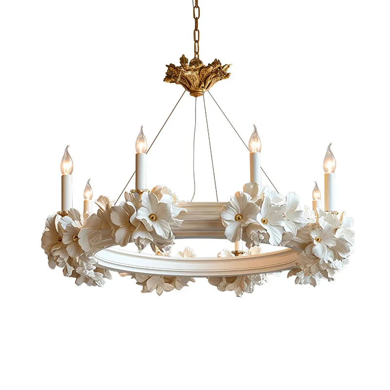 French chandelier cream wind living room dining room retro carved lighting bedroom advanced sense creative personality art lamps